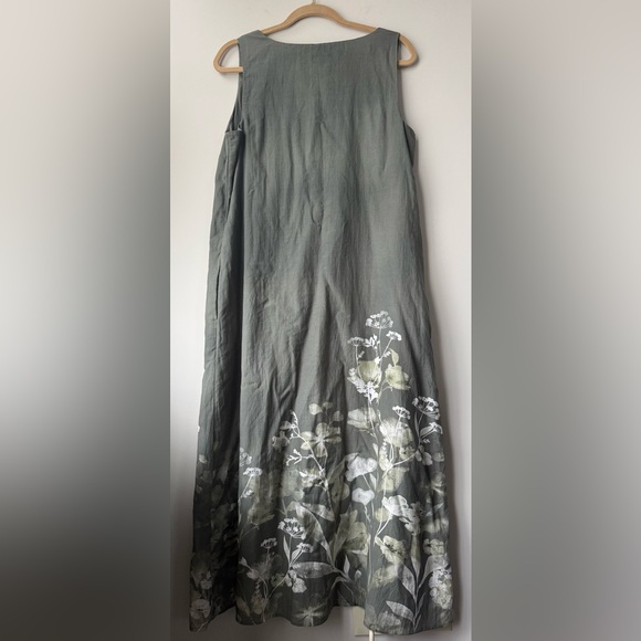J. Jill Purejill Wildflowers Maxi Dress in Thyme - Size M - Picture 3 of 5